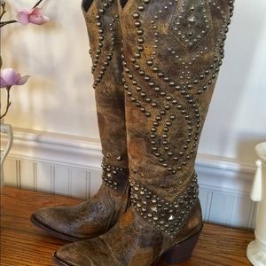 Old Gringo Belinda Boots distressed studded new